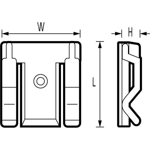 HellermannTyton - Befestigungsschelle für Kabel/Rohre Befestigungssockel TY8H1S-PA66-NA-C1 − 100 Stück