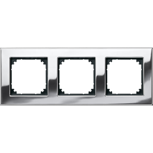 Merten - Abdeckrahmen Metallrahmen 3f.chrom 475339 waage/senkrecht
