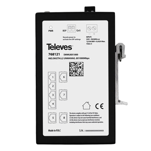 Televes - Netzwerk Switch Industrial Ethernet-Switch SWMU8X1000 l2,Nicht verwaltet