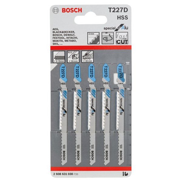 Bosch - Stichsägeblatt PRO Alu curve T227D 2608631030 Stichsägeblatt 100 − 10 Packung