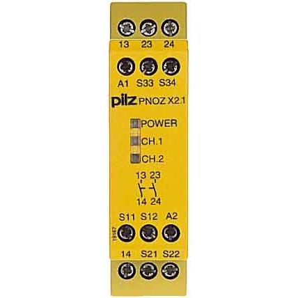 Pilz - Gerät zur Überwachung von sicherheitsgerichteten Stromkreisen Not-Aus-Schaltgerät PNOZ X2.1 #774306 24VAC/DC 2n/o