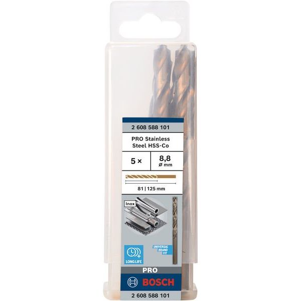 Bosch - Bohrer PRO Stainless Steel HSS-Co 2608588101 Spiralbohrer 8,8 x