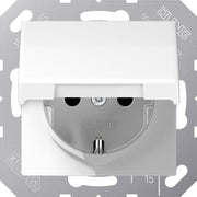 Jung - Steckdose SCHUKO-Steckdose 16A 250V AS 1520 NBFKL WW m.Klappdeckel