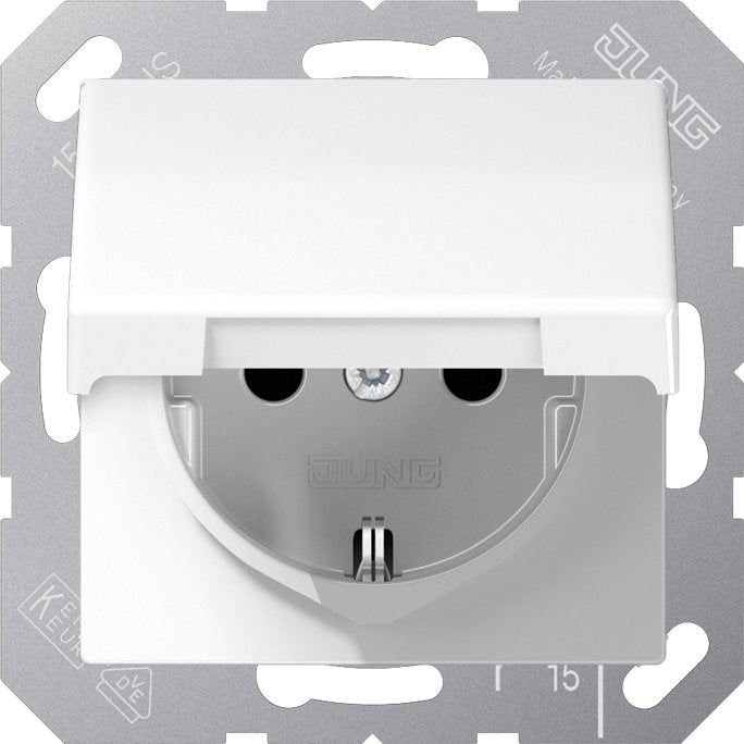 Jung - Steckdose SCHUKO-Steckdose 16A 250V AS 1520 NBFKL WW m.Klappdeckel
