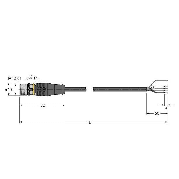 Turck - Konfektioniertes Sensor-Aktor-Kabel Anschlussleitung RSS4.4T-2/TEL PVC − 1 Stück