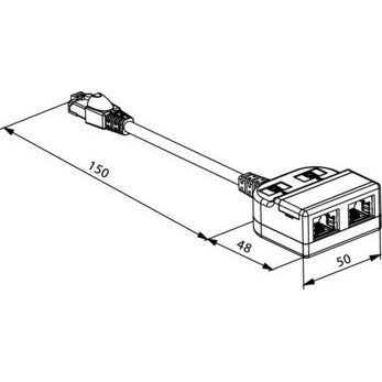 Telegärtner - Kommunikationstechnik-Adapter Modular-T-Adapter 100023150 2x10/100BT/geschirmt