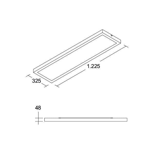 Brumberg Leuchten - Decken-/Wandleuchte LED Anbaupanel 1225x325 49120073DA MPO, 3000/4000K DALI