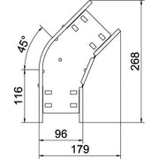 OBO Bettermann - Bogen für Kabelrinne Bogen 45 Grad RB 45 110 FT 110x100 tauchfeuerv