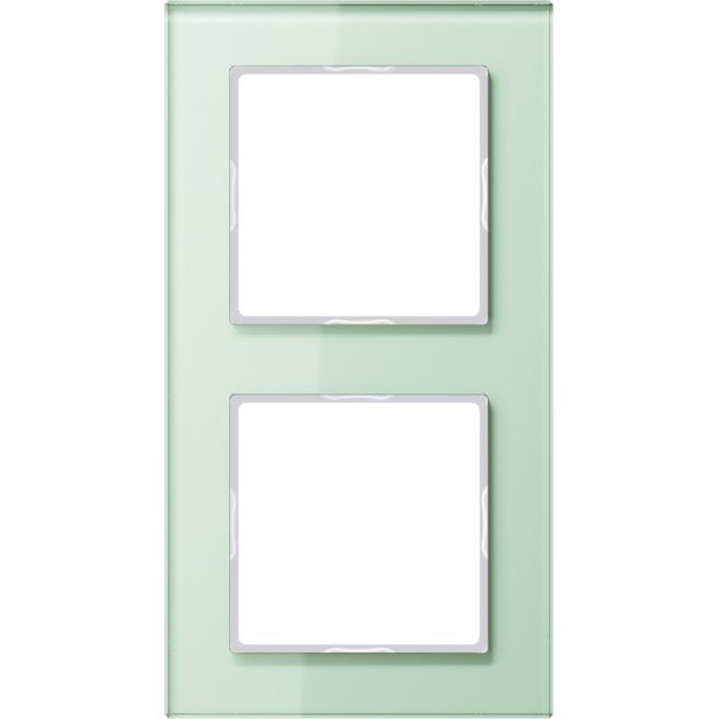 Jung - Abdeckrahmen Glasrahmen 2-fach mt/ws AC 582 GL WMT waage/senkrecht