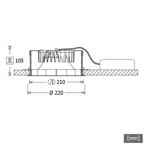 LTS Licht&Leuchten - Downlight/Strahler/Flutlicht LED-Einbaudownlight FLIR 400.3030.01 sw 3000K 830