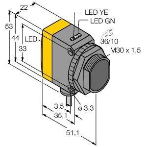 Turck - Einweg-Lichtschranke Opto-Sensor QS30EXSH2O Einweglichtschranke