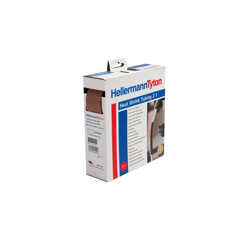 HellermannTyton - Schrumpfschlauch Warmschrumpfschlauch 2:1 300-30481(10) braun 10 m Rolle − 40 Stück