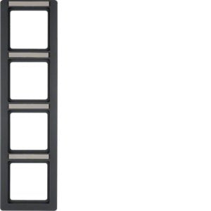 Berker - Abdeckrahmen Rahmen 10146016 4-fach mit BF
