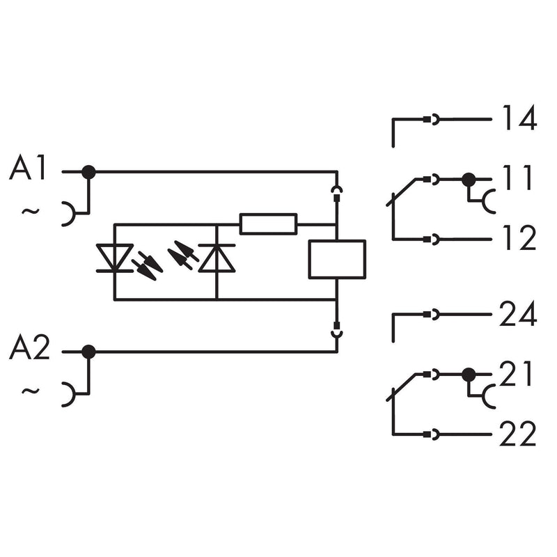 WAGO - Schaltrelais Relaismodul 788-546 AC 24 V,2 Wechsler