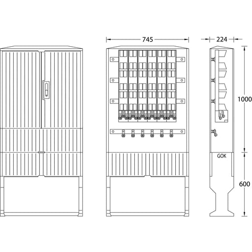 uesa - Kabelverteilerschrank IP44 B060fl Standard 1100*745*224mm
