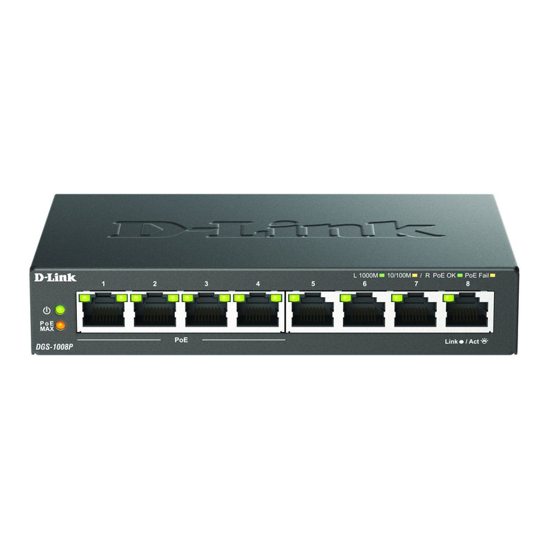 DLink - Netzwerk Switch 8-Port Gigabit Switch PoE DGS-1008P/E Layer 2