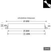 LTS Licht&Leuchten - Decken-/Wandleuchte LED-Einbauleuchte PLL251000401/DALI 165W 4000K 9366lm