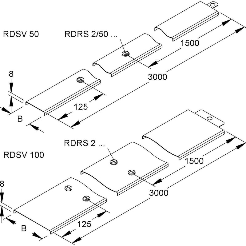 Niedax - Deckel für Kabeltragsystem Abdeckung RDSV 50 F − 3 Meter