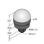 Turck - Optisches/Akustisches Signalgerät LED-Anzeige K70LBGYRPQ Kennleuchte − 1 Stück