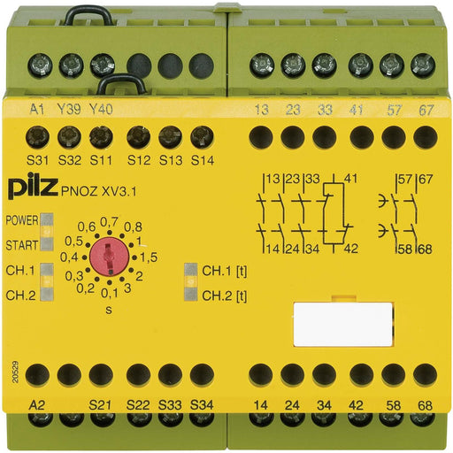 Pilz - Gerät zur Überwachung von sicherheitsgerichteten Stromkreisen Not-Aus-Schaltgerät PNOZ XV3.1 #774532 3/24DC 3n/o1n/c2n/ot