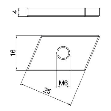 OBO Bettermann - Gleitmutter ACMSN M6 ZL M6, für Profilsch
