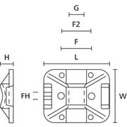HellermannTyton - Befestigungssockel und -element für Kabelbinder Klebesockel TY8G1S-W-C1 − 100 Stück