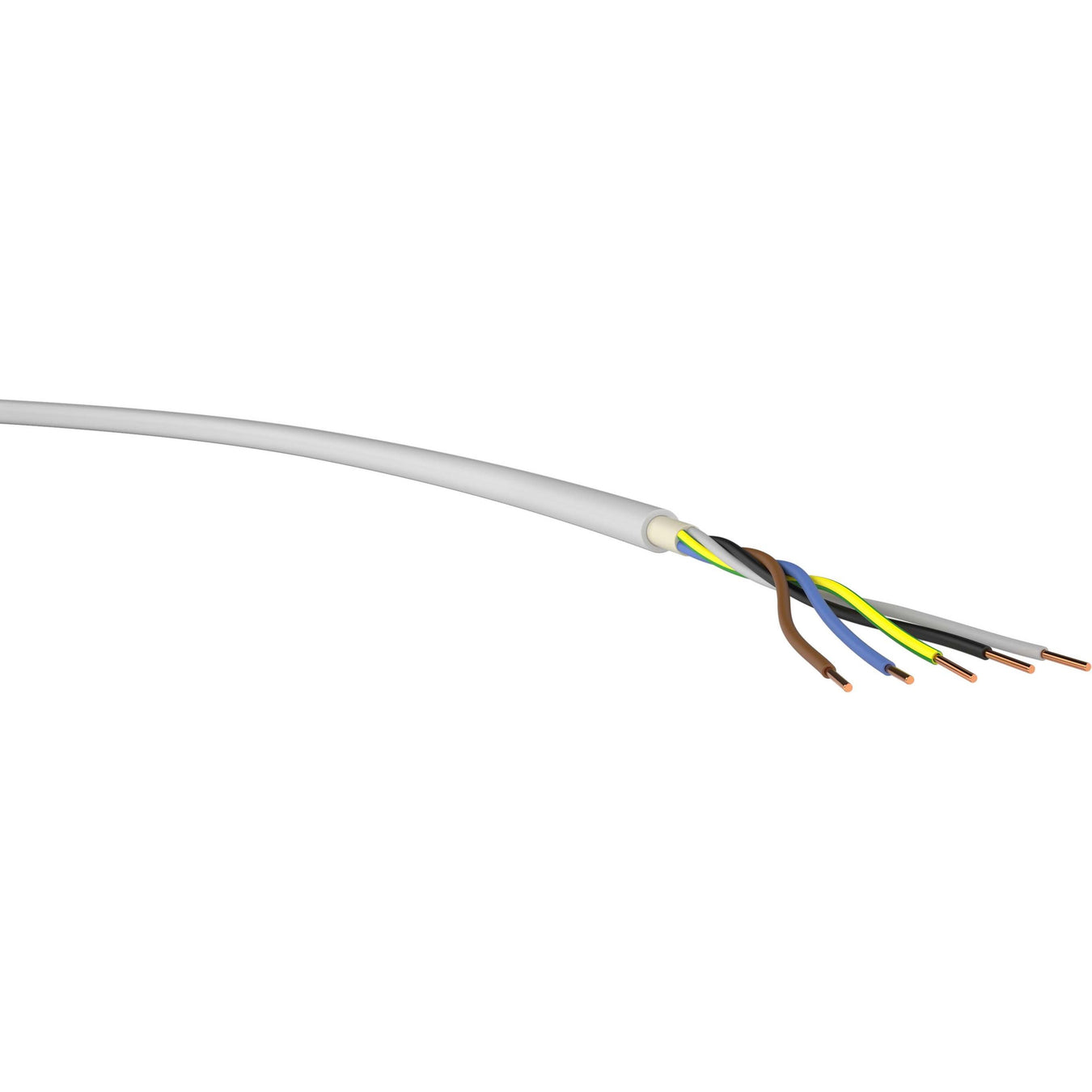 Klimaprime - Energiekabel < 1 kV, für feste Verlegung NYM-J 5x1,5 Eca Ri100 NYM-J 5x1,5 Eca Mantelltg Feuchtraum − 100 Meter