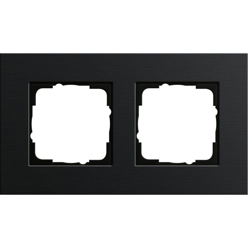 Gira - Abdeckrahmen 2-fach 0212126 aluminium schwarz