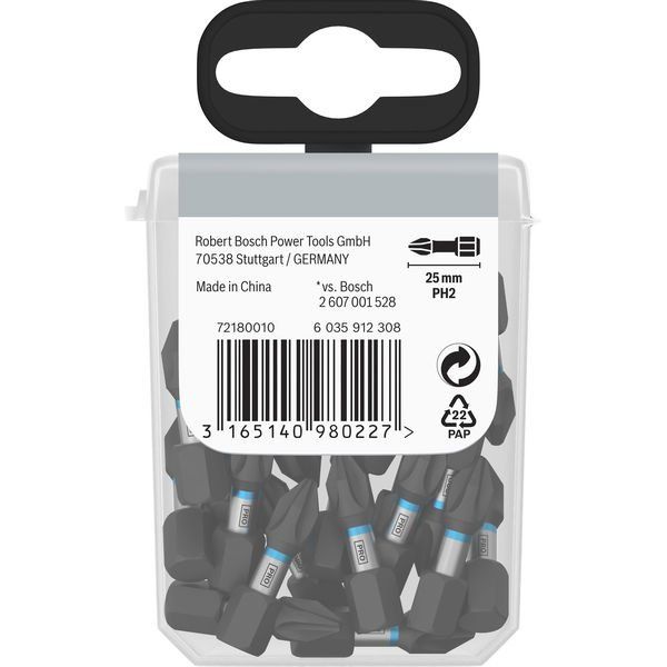 Bosch - Bit-Set PRO Phillips Impact Bit, 2607002803 PH2 25 mm Display 10