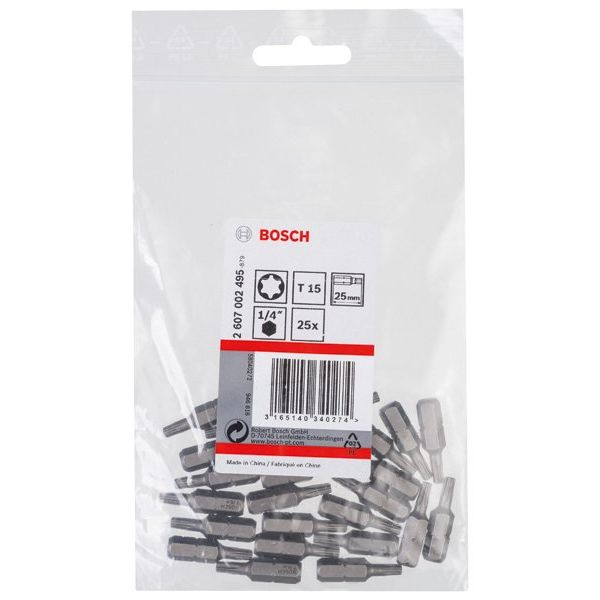 Bosch - Bit Schrauberbit Extra-Hart 2607002495 T15 25 mm 25er-Pack