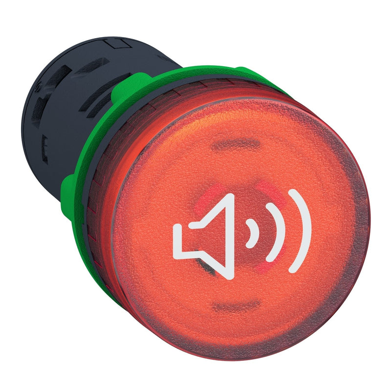 Schneider Electric - Akustikmelder Harmony Buzzer beleuchtbar XB5KS2B4 rot D22mm 24V ACDC