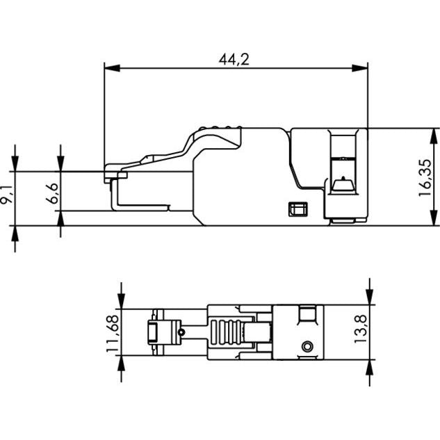 Telegärtner - Modularer Steckverbinder RJ45-Steckverbinder 100023055 UFP8 T568 A Cat.6A − 10 Stück