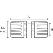 HellermannTyton - Verbinder für Wellschläuche Kunststoffverschraubung HG16HG16PA66BK(10) schwarz − 10 Stück