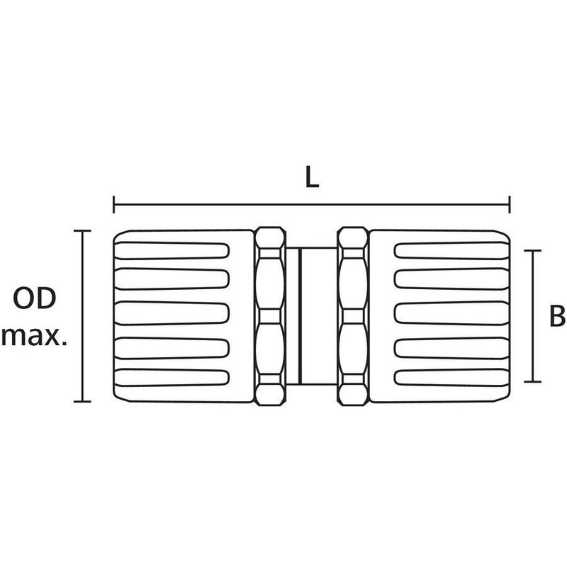 HellermannTyton - Verbinder für Wellschläuche Kunststoffverschraubung HG16HG16PA66BK(10) schwarz − 10 Stück