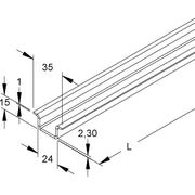 Niedax - Tragschiene 2936/2 BO − 20 Meter