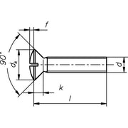 Dresselhaus - Maschinenschraube/Bolzen Linsensenkschraube 3377/000/01 6x25 Schlitz, A2 − 500 Stück