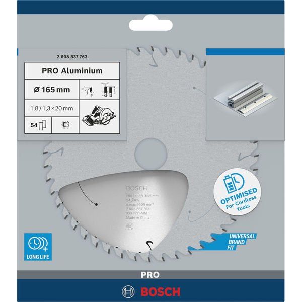 Bosch - Kreissägeblatt PRO Aluminium cordless 2608837763 Kreissägeblatt 165 x