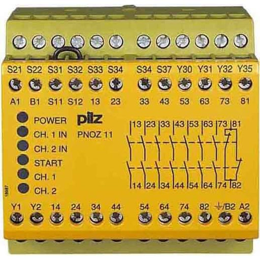Pilz - Gerät zur Überwachung von sicherheitsgerichteten Stromkreisen Not-Aus-Schaltgerät PNOZ 11 #774086 230-240AC24DC7n/o1nc