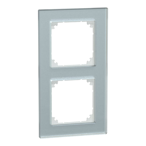 Merten - Abdeckrahmen Echtglasrahmen 2-fach MEG4020-2320 Kristallweiß M-Plan