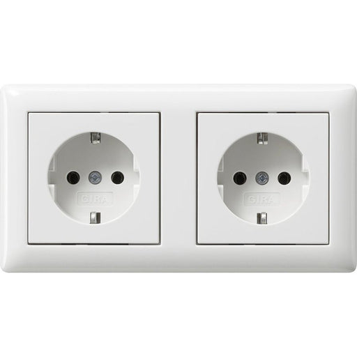 Gira - Steckdose 2-fach verdr 479303 Reinweiß+Rahmen