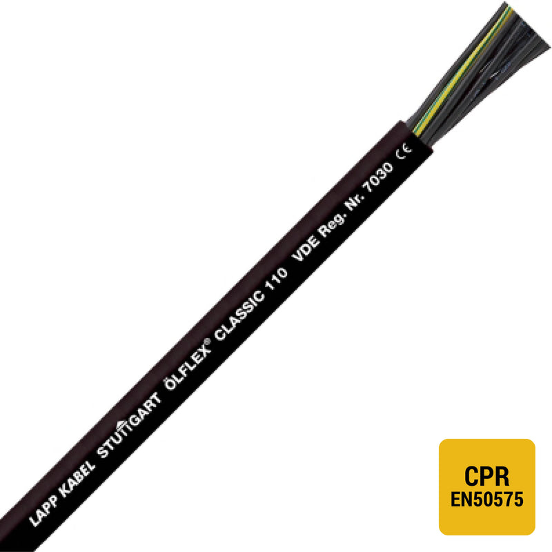 Lapp Kabel&Leitung - Energiekabel < 1 kV, für ortsveränderlichen Einsatz ÖLFLEX CLASSIC 110 1119881/1000 7G1,5 BK − 1000 Meter