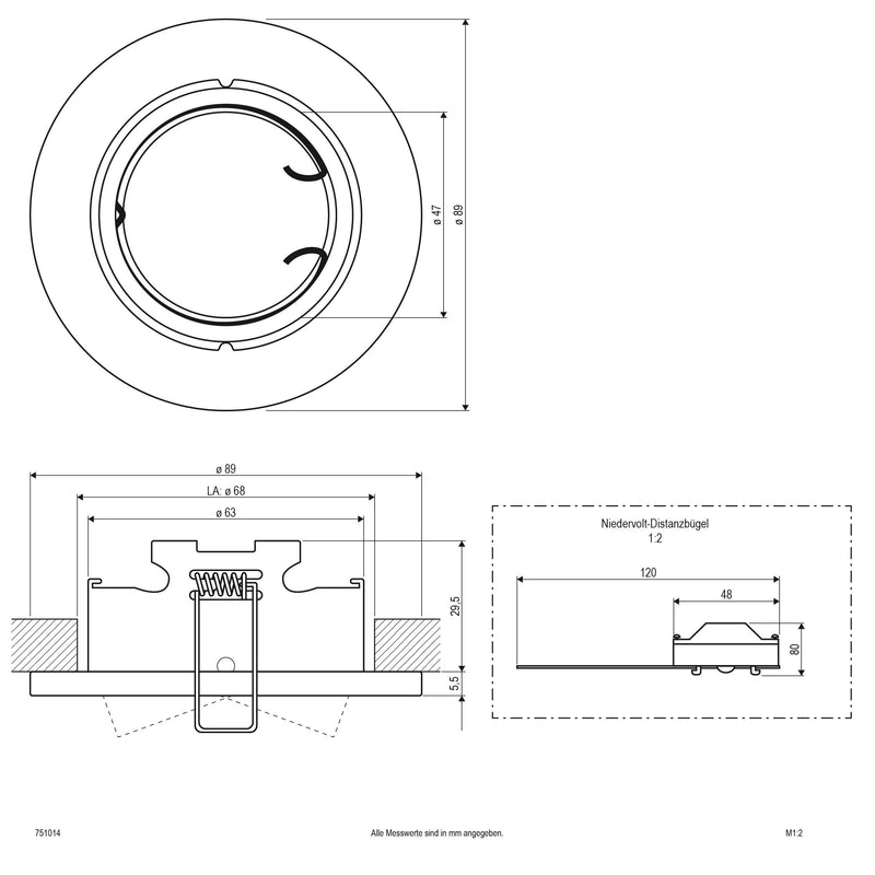EVN Lichttechnik - Downlight/Strahler/Flutlicht NV EB-Leuchte 751 014 chr/mt 50W 12V IP20
