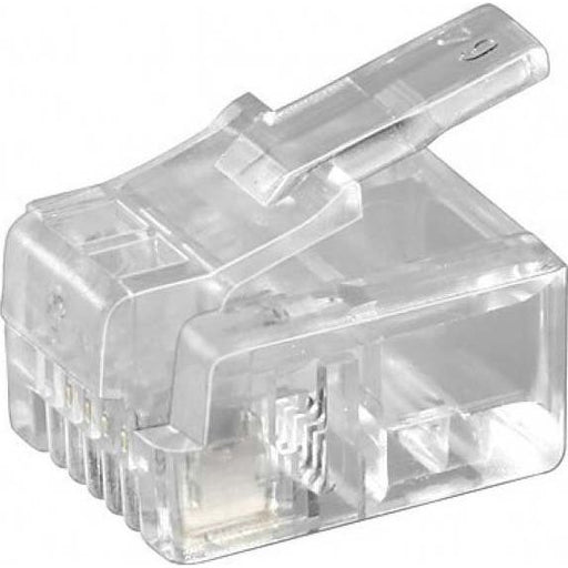 Goobay - Modularer Steckverbinder RJ11-Stecker Flachkabel 50250 Bu,4polig − 10 Stück