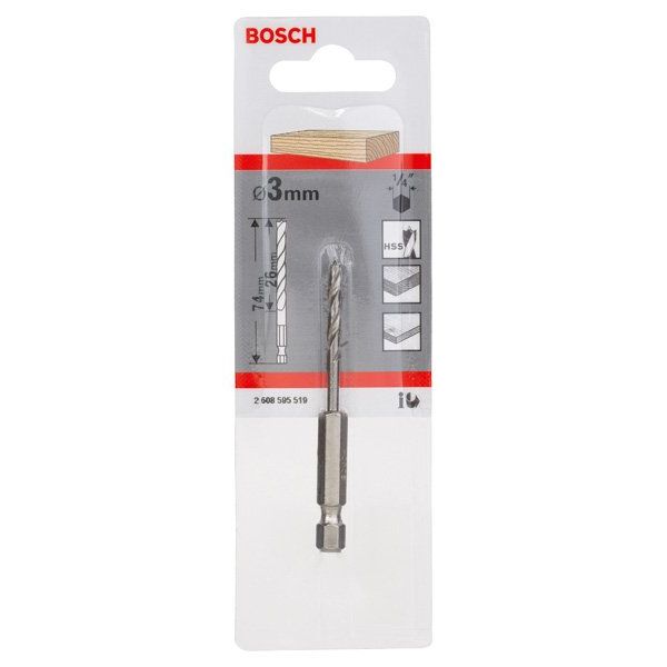 Bosch - Bohrer Holzspiralbohrer mit 2608595519 1/4-Zoll