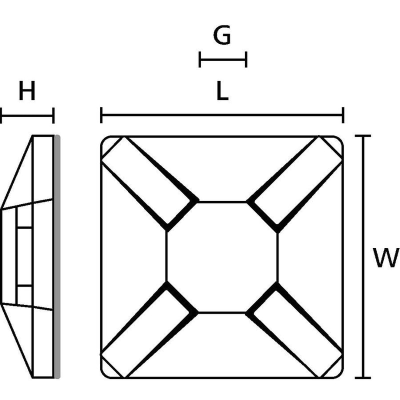 HellermannTyton - Befestigungssockel und -element für Kabelbinder Befestigungssockel MB2A-151-01800 Schwarz 50 ST ME − 100 Stück