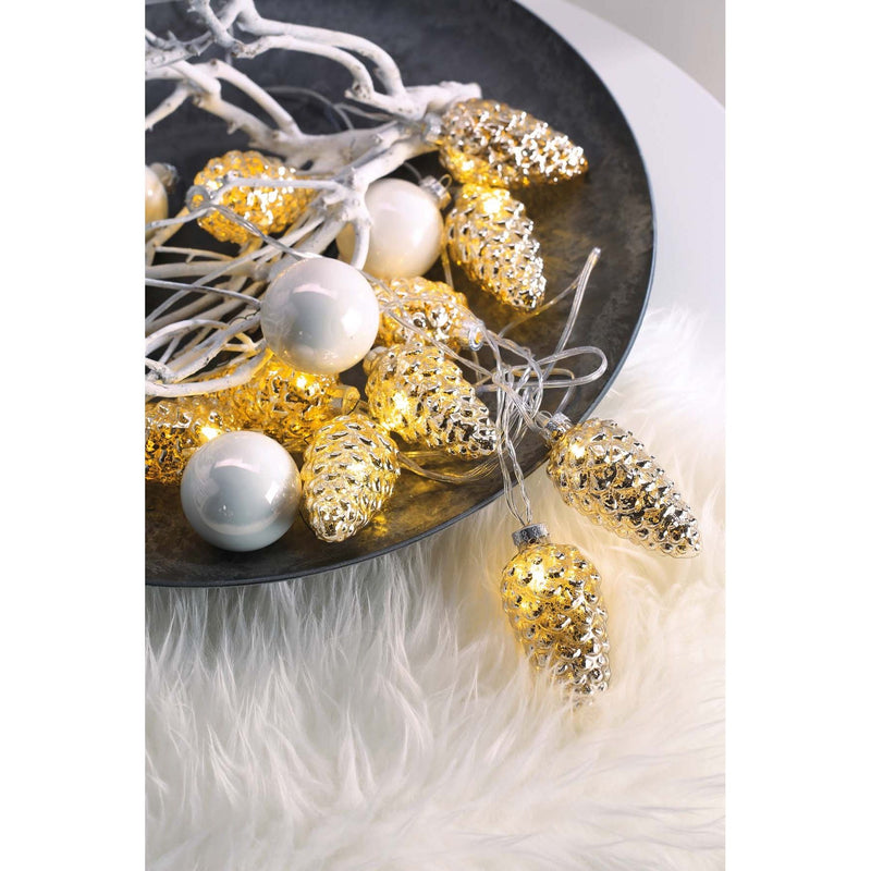 Hellum - Festbeleuchtung LED-Lichterkette 521320 Zapfen 10 LEDs