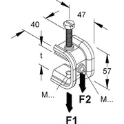 Niedax - Befestigungselement für Stiel/Profilschiene Profilklemme M8 PKS M8/10-40 E5 − 25 Stück