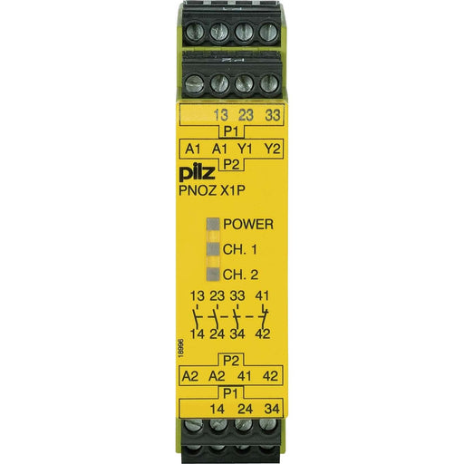Pilz - Gerät zur Überwachung von sicherheitsgerichteten Stromkreisen Not-Aus-Schaltgerät PNOZ X1P #777100 24VDC 3n/o 1n/c