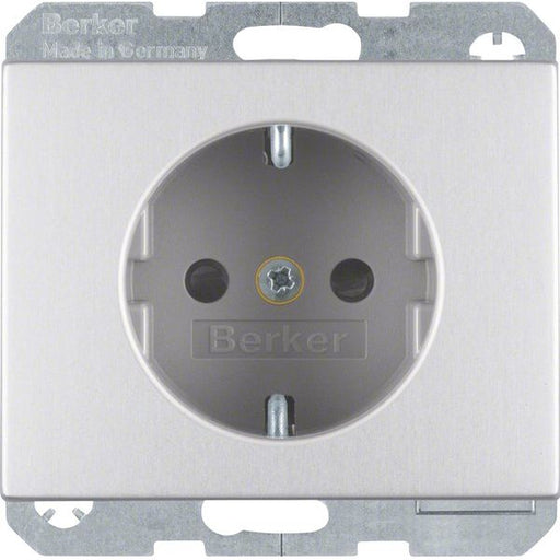 Berker - Steckdose SCHUKO-Steckdose Alu 47357003 erh. Berührg-schutz