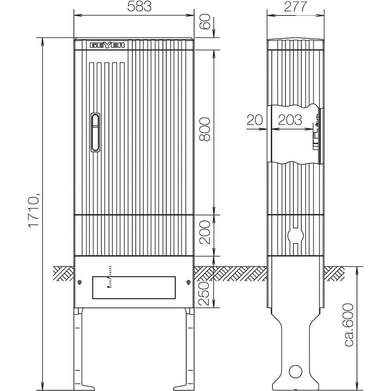 ABN - Leergehäuse Anschlusssäule SL175 BH5 1Zyl